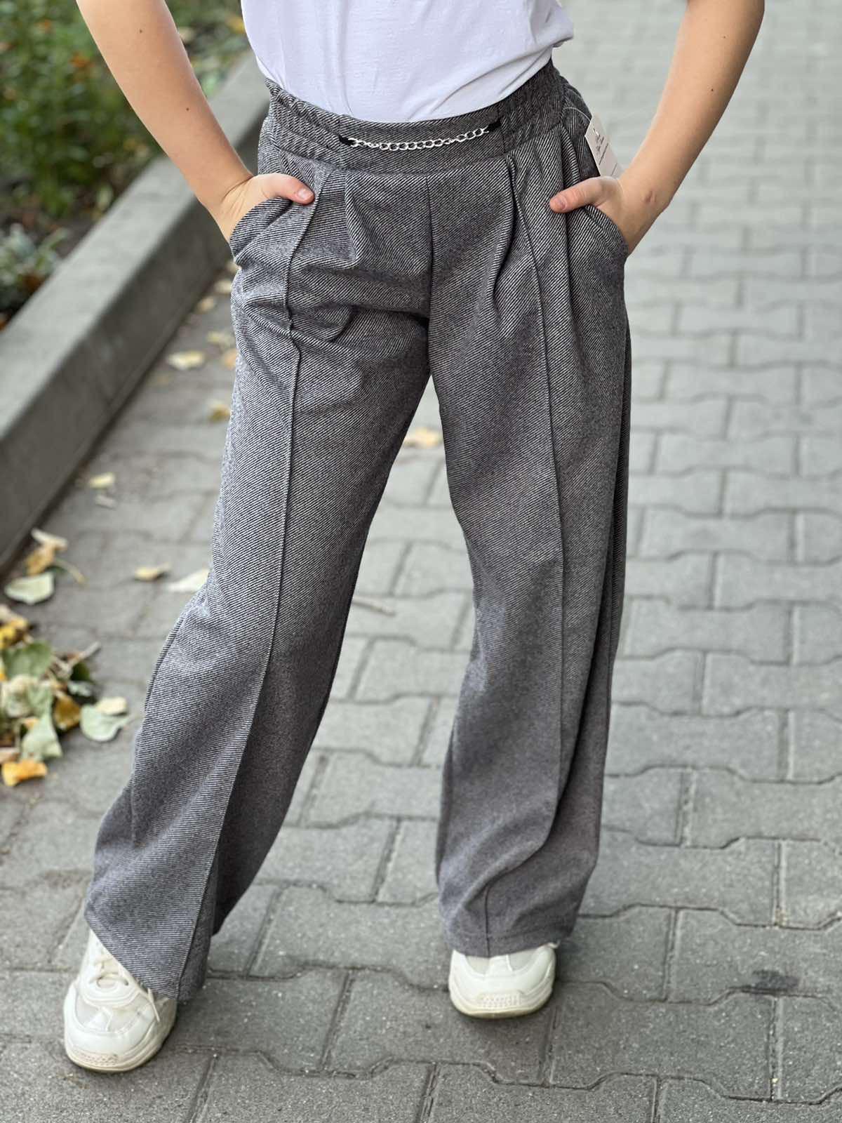 Брюки-палаццо для девочки 2608 Диагональ кашемир с альпакой 122 см Серый (158452) Брюки-палаццо для девочки 2608 Диагональ кашемир с альпакой 122 см Серый (158452)