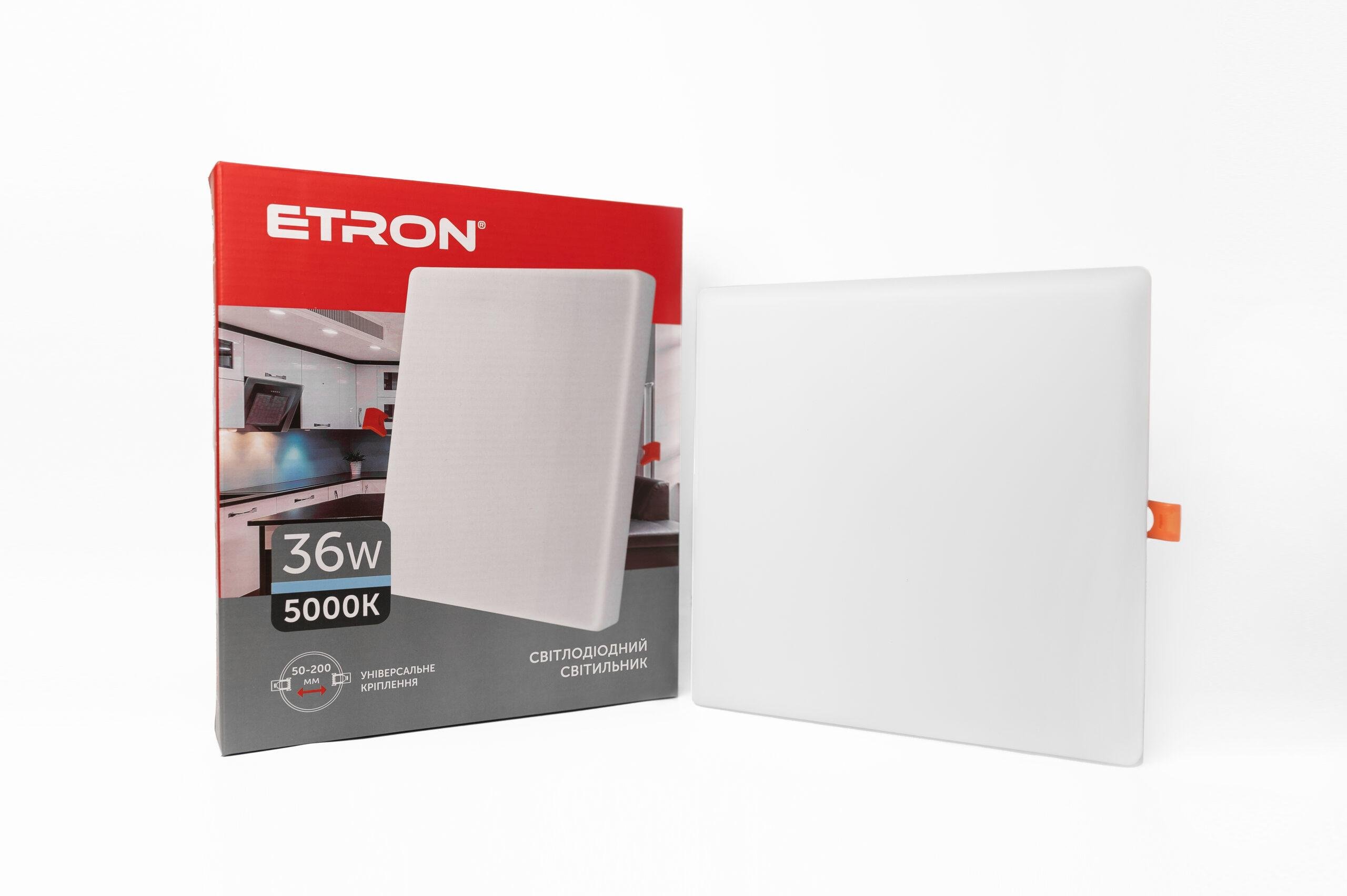 Светодиодный светильник ETRON Decor 1-EDP-668 36 Вт 5000 К IP20 квадрат (20698)