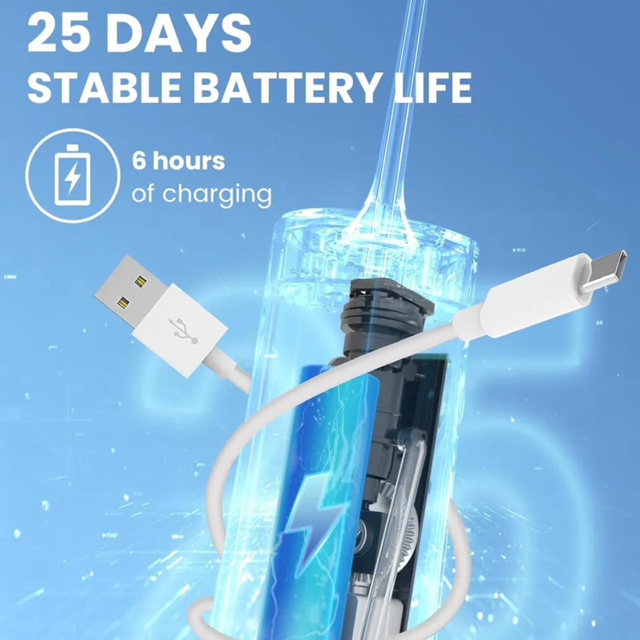 Ирригатор беспроводной AUIEI Water Flosser 300 мл 8 насадок 5 режимов IPX7 для дома и путешествий (Y205) - фото 7 Ирригатор беспроводной AUIEI Water Flosser 300 мл 8 насадок 5 режимов IPX7 для дома и путешествий (Y205) - фото 7