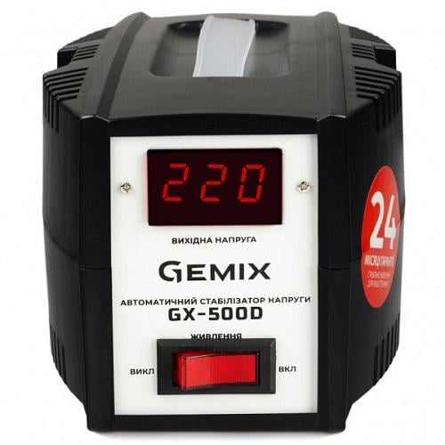 Стабілізатор напруги Gemix GX-500D.350W релейний/однофазний 500VA (575857) - фото 1