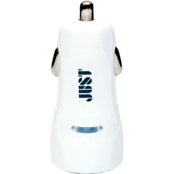 Зарядка Just Simple Dual USB Car Charger White (CCHRGR-SMP22-WHT) - фото 1