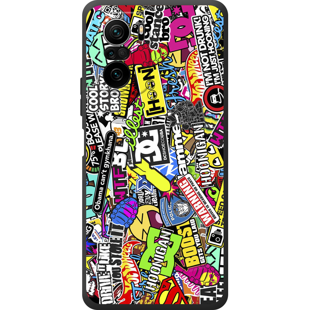 Чохол Boxface Xiaomi Mi 11i Multicolored Inscriptions Чорний силікон (42102-up880-44200)