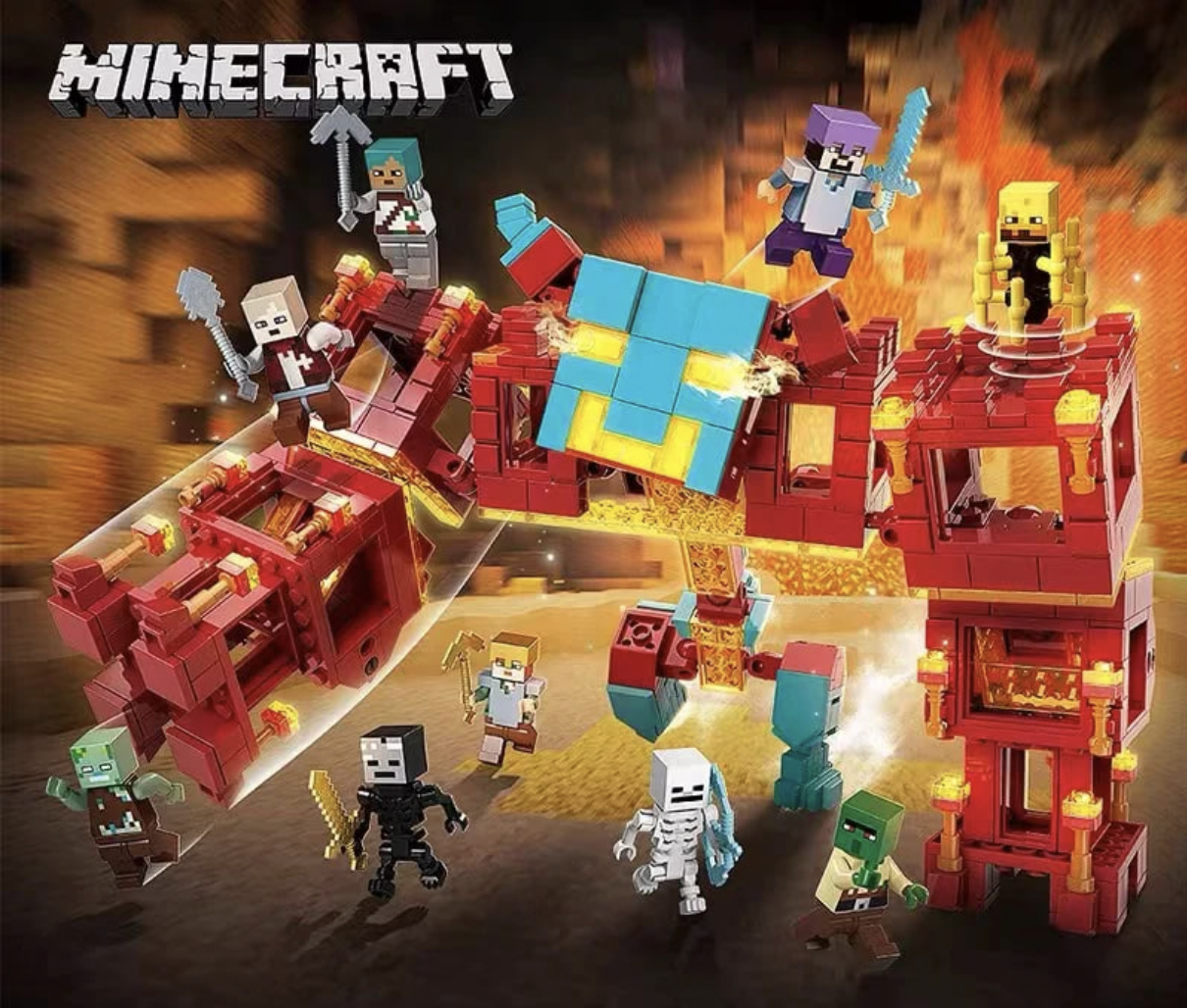 Конструктор My World Minecraft Вогненний Голем трансформер 2в1 849 деталей (KO-07) - фото 4 Конструктор My World Minecraft Вогненний Голем трансформер 2в1 849 деталей (KO-07) - фото 4