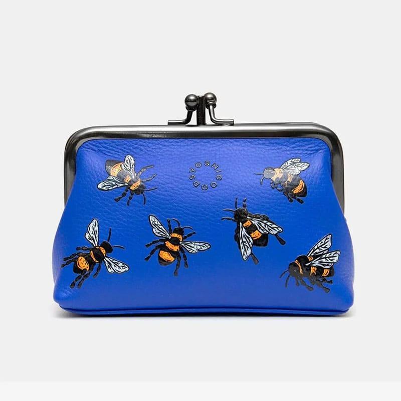 Кошелек женский кожаный с ретро-застежкой Yoshi Y1328 Bee Happy Blue (Y1328 BEES 37)