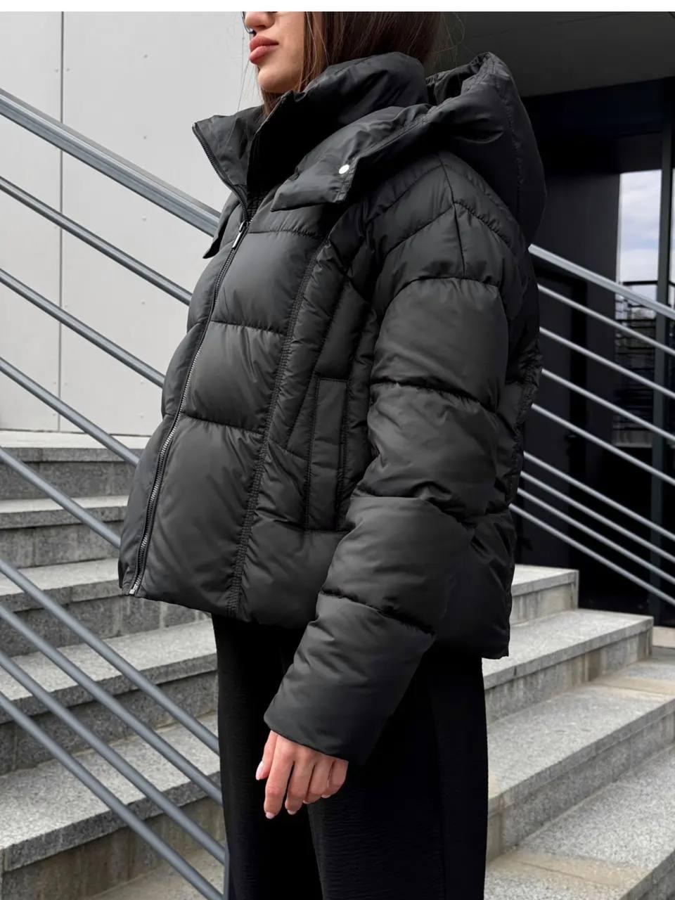 Пуховик жіночий зимовий D&V Coture DV-009 р. 46 Чорний (29175839) - фото 4 Пуховик жіночий зимовий D&V Coture DV-009 р. 46 Чорний (29175839) - фото 4