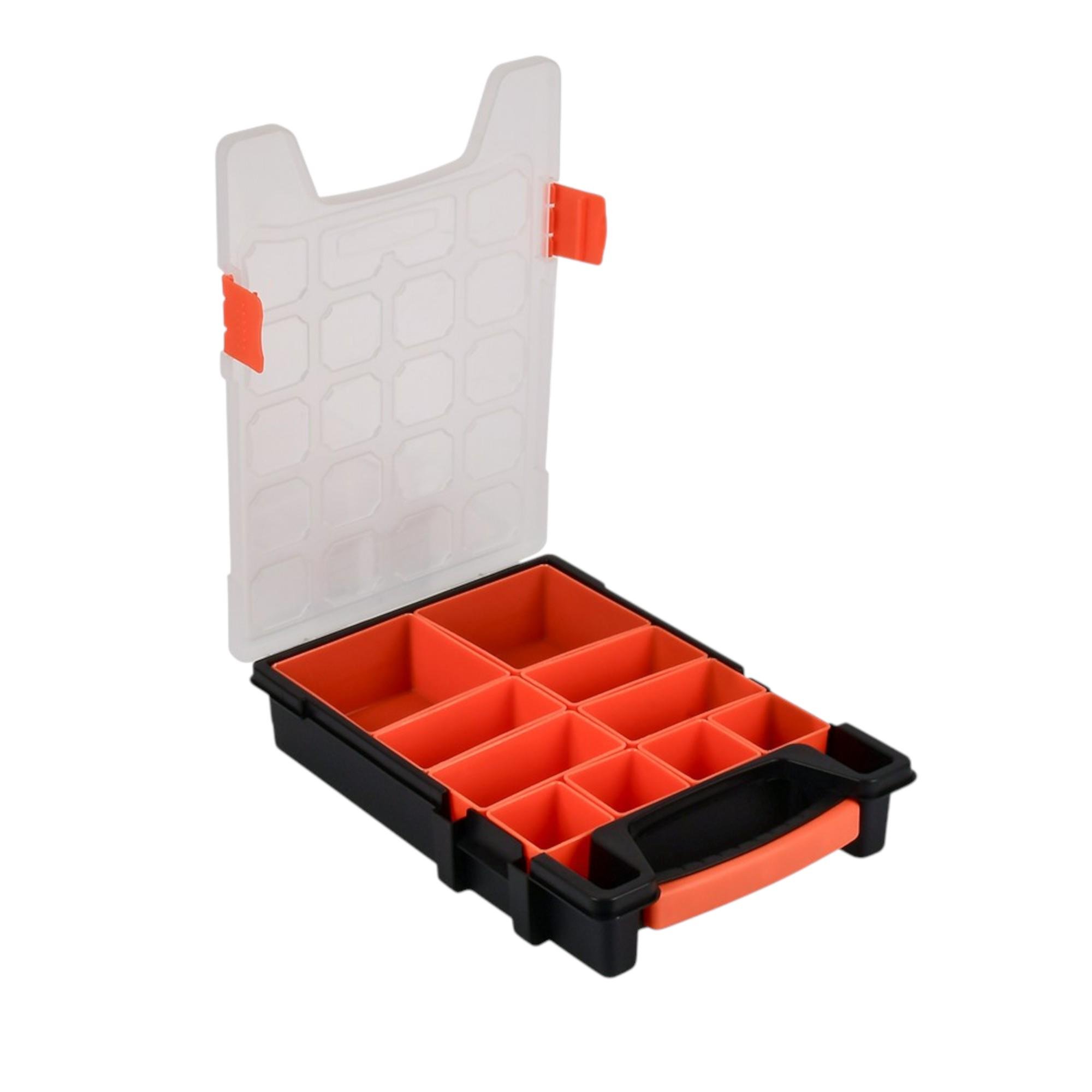 Коробка для снастей Stenson R95631 32х22х6 см 10 отделений Черный с оранжевым (27918442)