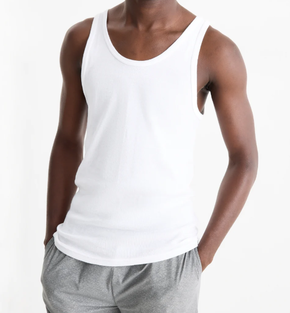 Майка для мужчины С&А men XL Белая ребристая (34567)