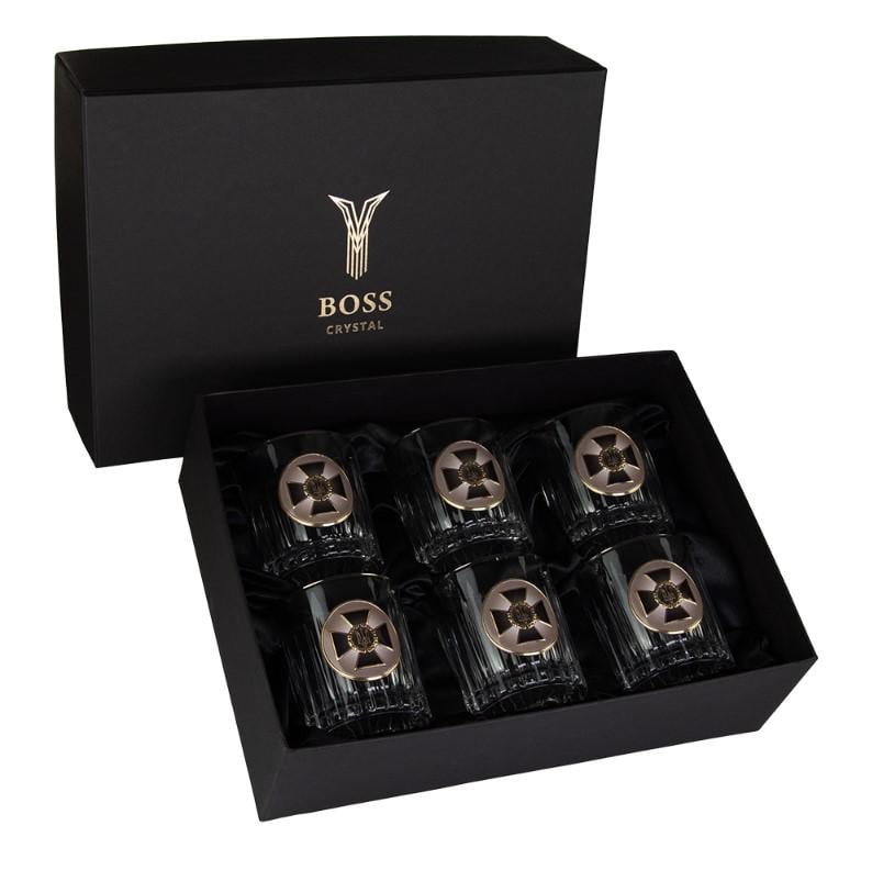 Набор бокалов для виски Boss Crystal Служба безопасности Украины 6 бокалов 360 мл (196-0011)