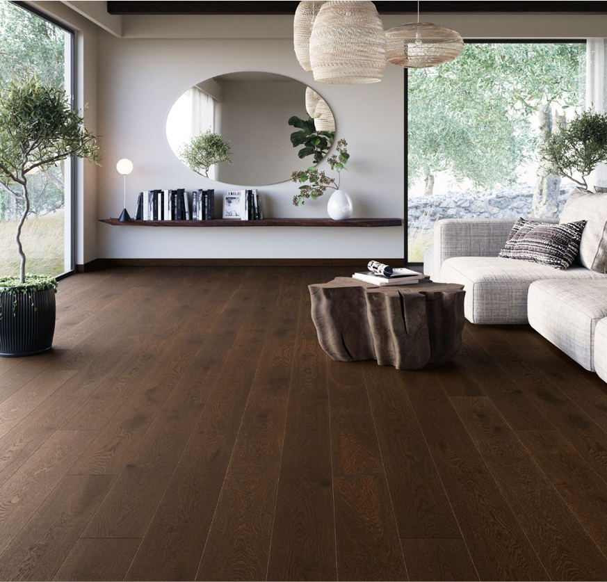 Паркетна дошка Floor`360 Дуб DARK CHOC 3-смугова Лак