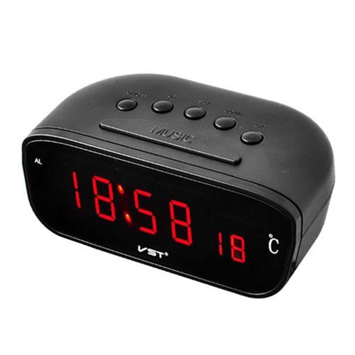Часы настольные VST VST-803-1 220V LED красный дисплей/термометр Черный (614662)