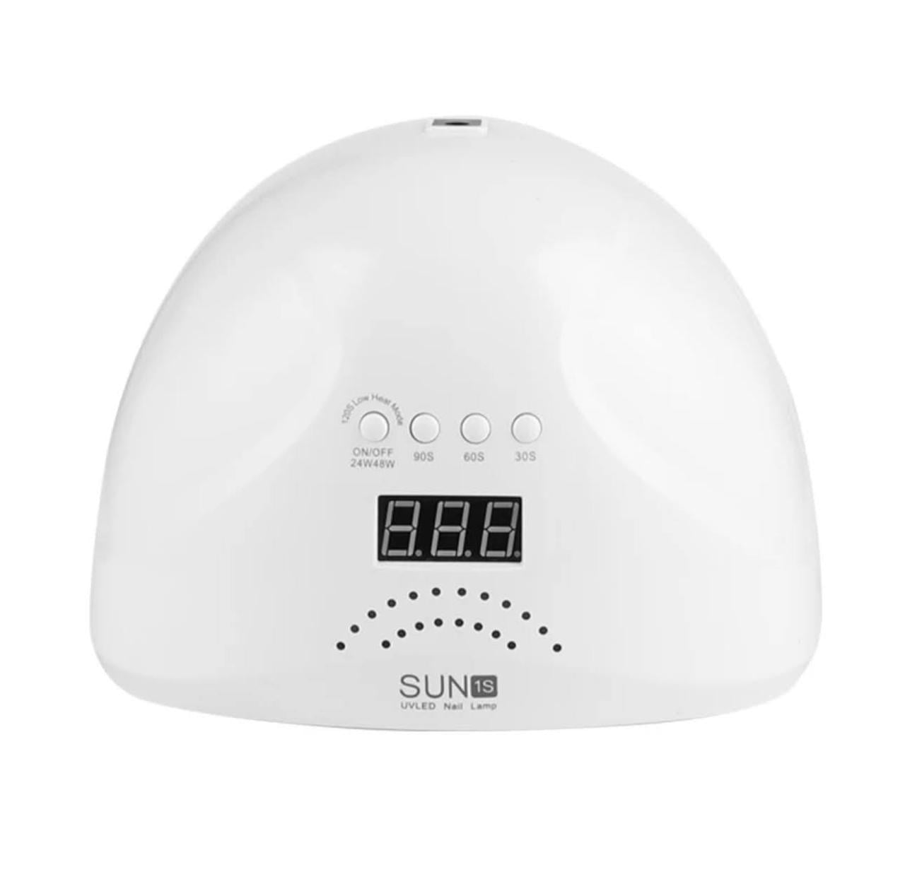 Лампа UV/LED SUN 1S для нігтів з таймером та дисплеєм 48 Вт Білий