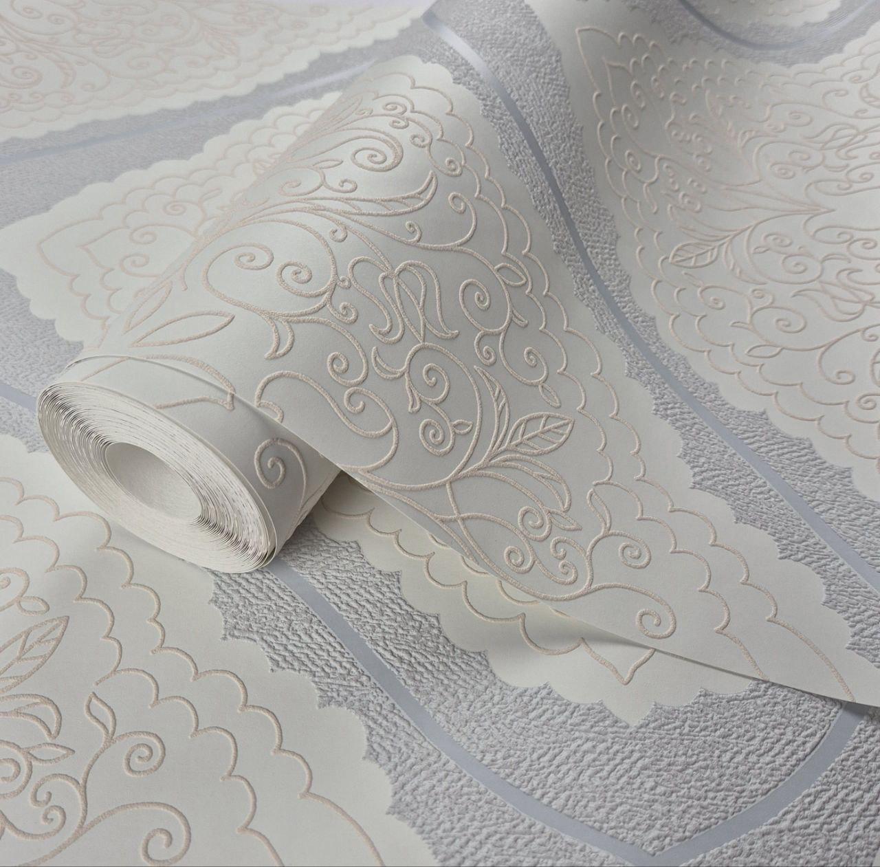 Обои виниловые на флизелине Marburg 57104 0,53х10,05 м Молочно-серый (2785922087)