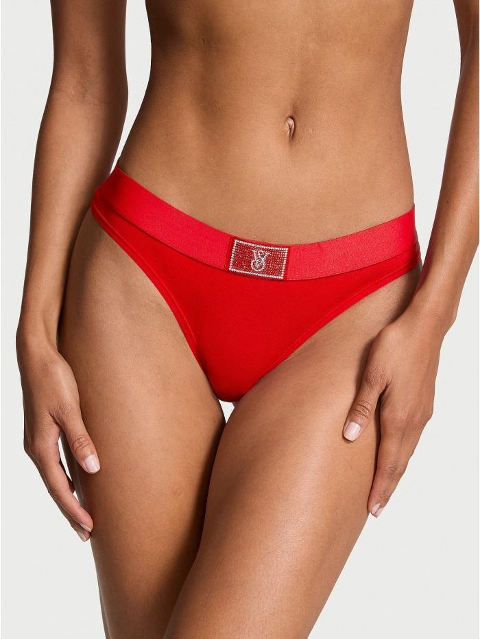 Трусики Victoria’s Secret Shine Patch Thong Panty Red M Красный (26941773)