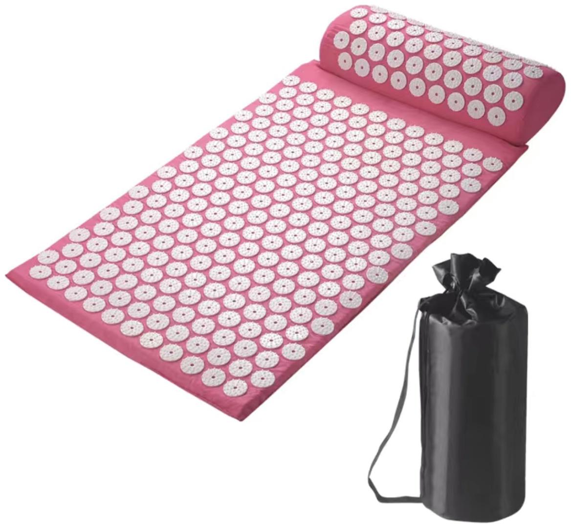 Массажный коврик с подушкой Аппликатор Кузнецова Розовый (32643918)