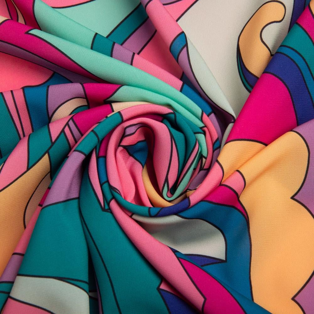 Тканина для одягу плательна Super soft 65 гр/м2 Вітраж казковий (25306)