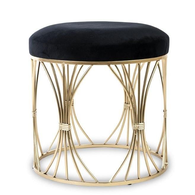 Пуф Flora на металлическом каркасе Черный (34125)