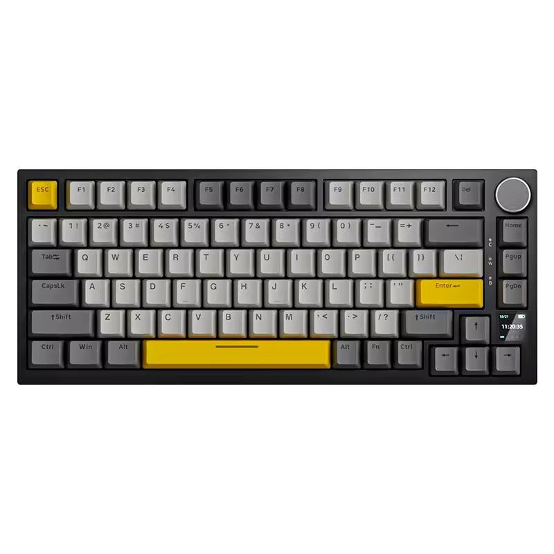 Клавіатура ігрова механічна Ajazz AK820 Pro бездротова Сірий/Помаранчевий (600042)