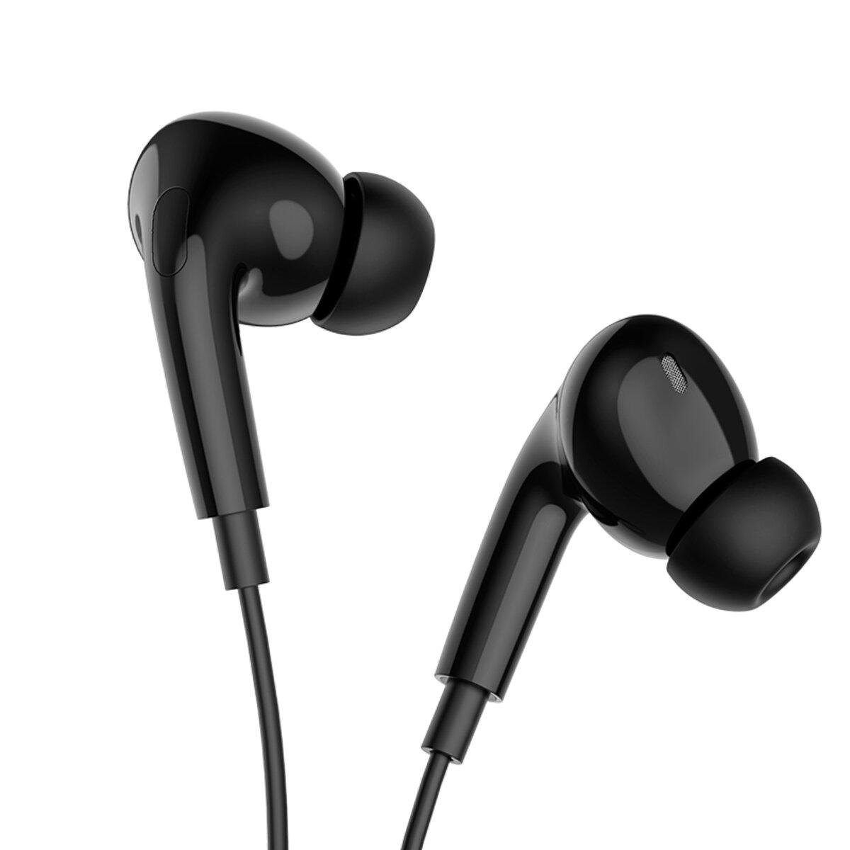 Наушники с микрофоном проволоки Borofone BM100 Pro Fuente universal earphones with mic 3,5 мм 1,2 м Black (6941991121753)