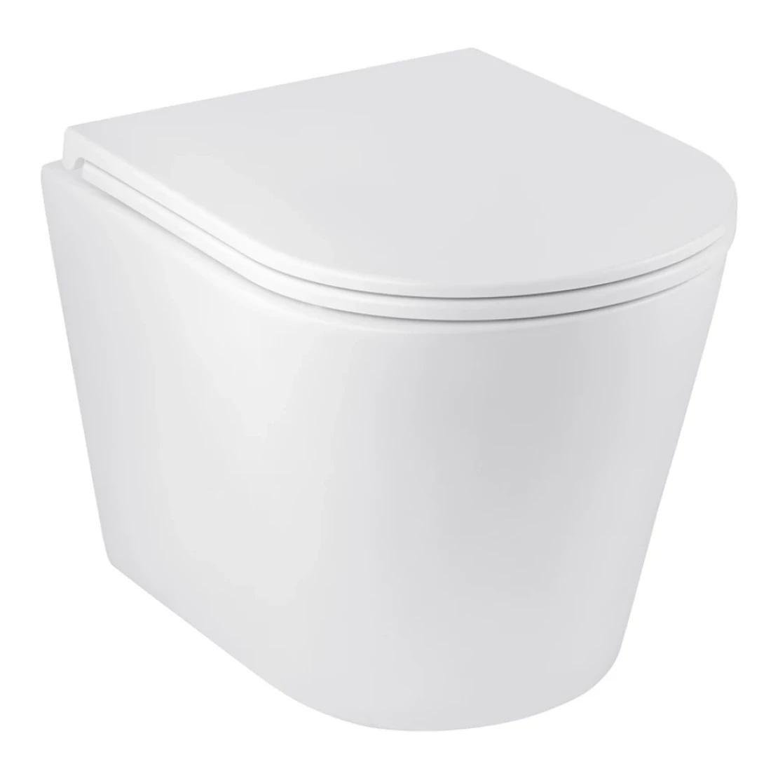 Унітаз підвісний Kroner Armada WHI513636 Rimless безобідковий з сидінням Slim Duroplast 340х360 мм Білий (KA513636WHIR) Унітаз підвісний Kroner Armada WHI513636 Rimless безобідковий з сидінням Slim Duroplast 340х360 мм Білий (KA513636WHIR)