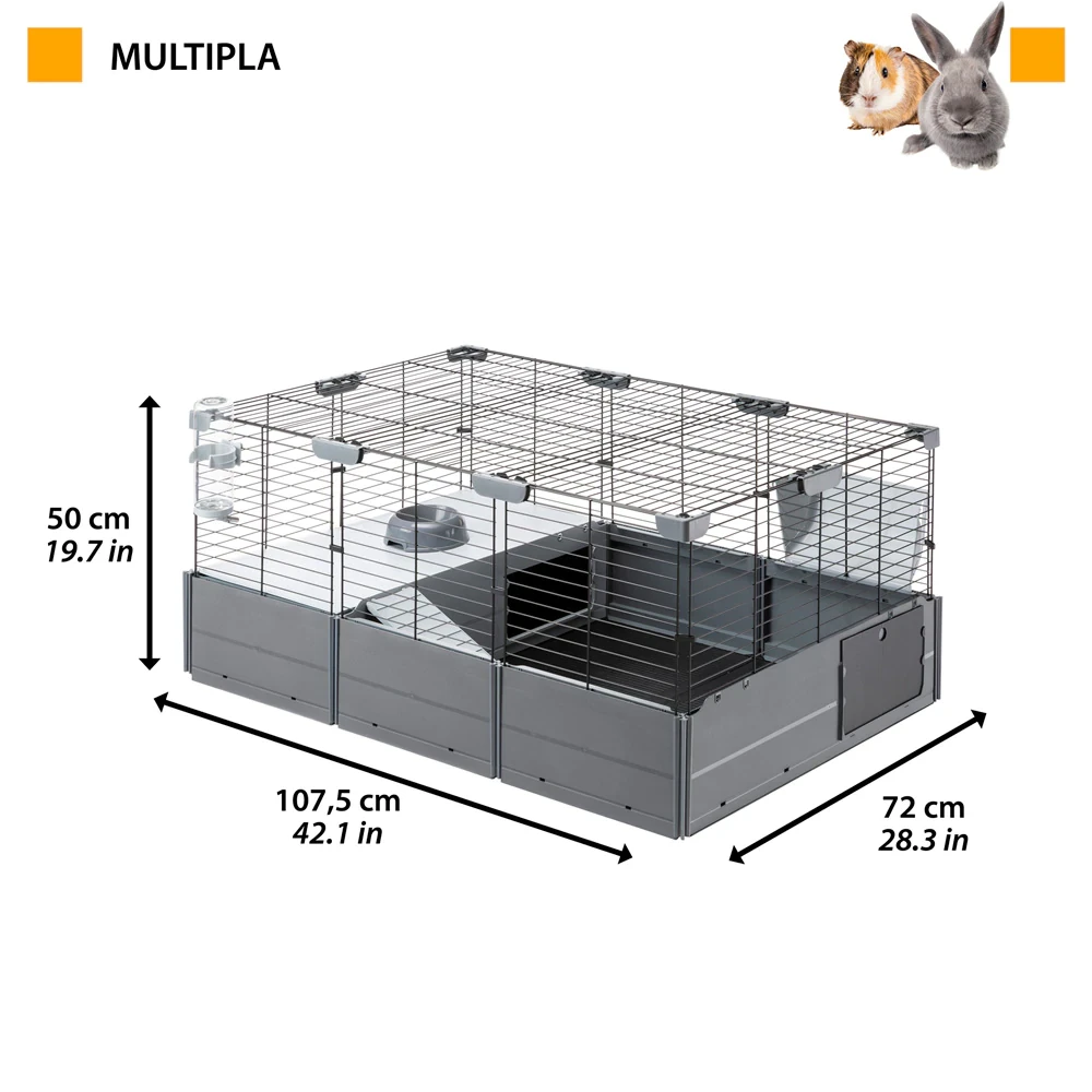 Клітка для кроликів та морських свинок Ferplast Multipla з аксесуарами 107,5х72х50 см (57040817) - фото 2