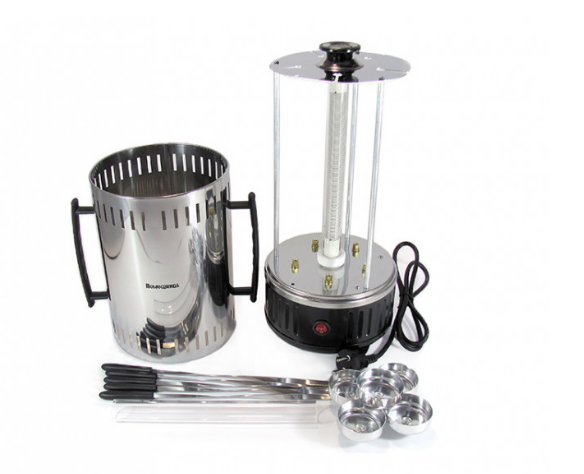 Электрошашлычница Meat Stove бытовая с крышкой 1000 Вт