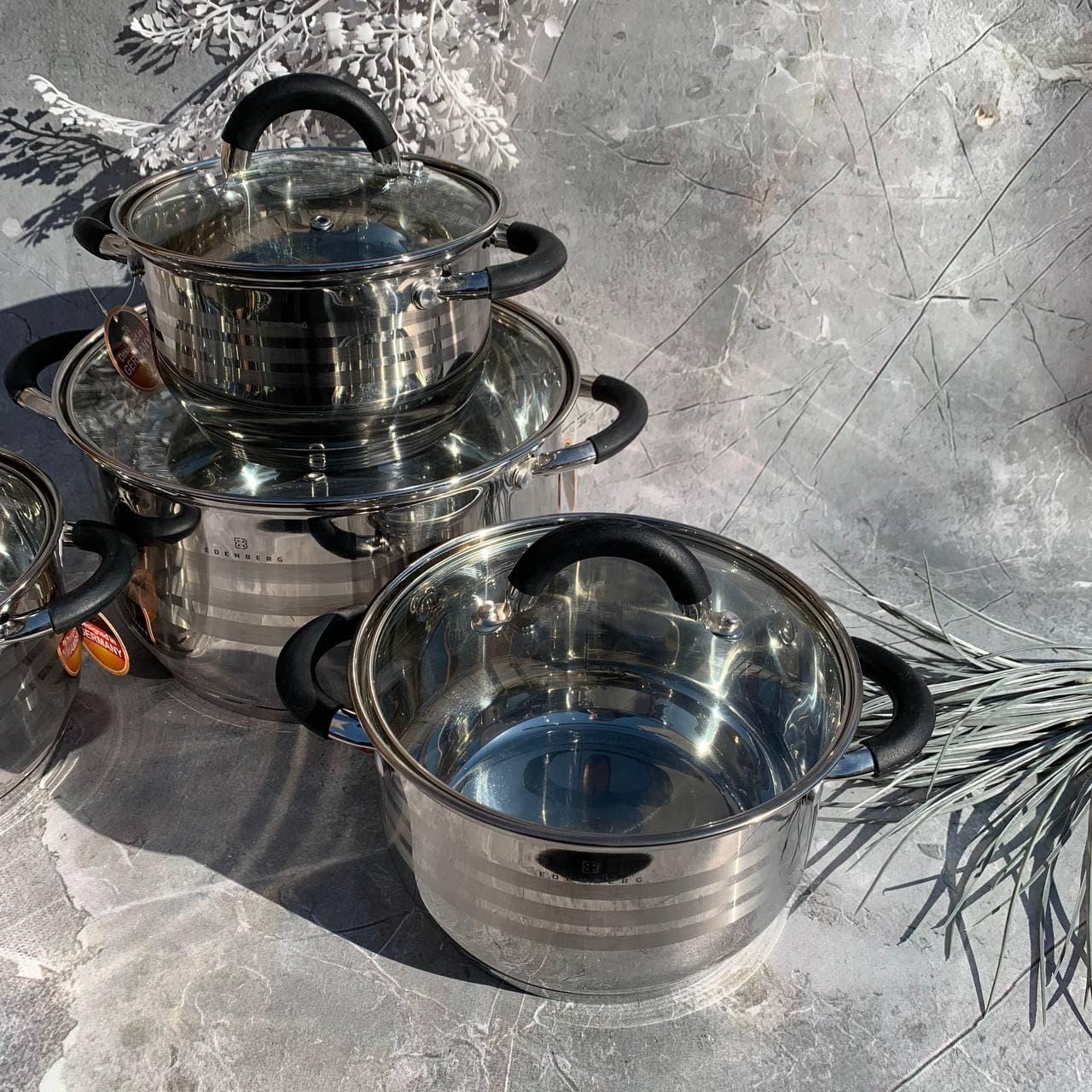 Набор кастрюль Edenberg EB-2412 8 пр. - фото 3 Набор кастрюль Edenberg EB-2412 8 пр. - фото 3