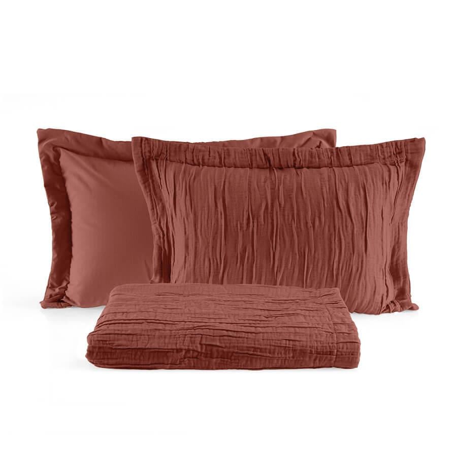 Покрывало с наволочками Penelope Alice kiremit 240х250 Кирпичный (svt-2000022271837)