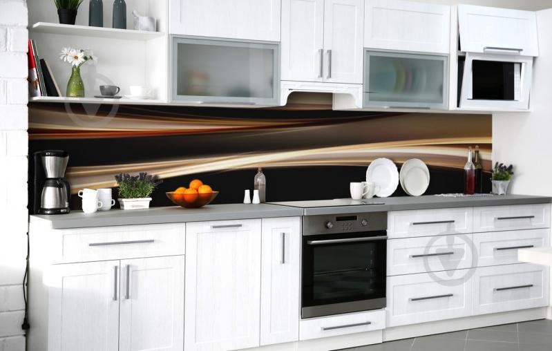 Скинали на кухню Zatarga «Волны безумия» 600х2500 мм виниловая 3Д наклейка кухонный фартук самоклеящаяся