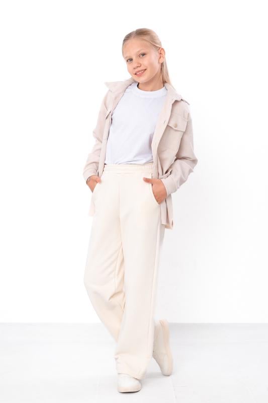 Штани-палаццо утеплені для дівчинки Носи Своє 140 см Молочний (6437-104) Штани-палаццо утеплені для дівчинки Носи Своє 140 см Молочний (6437-104)