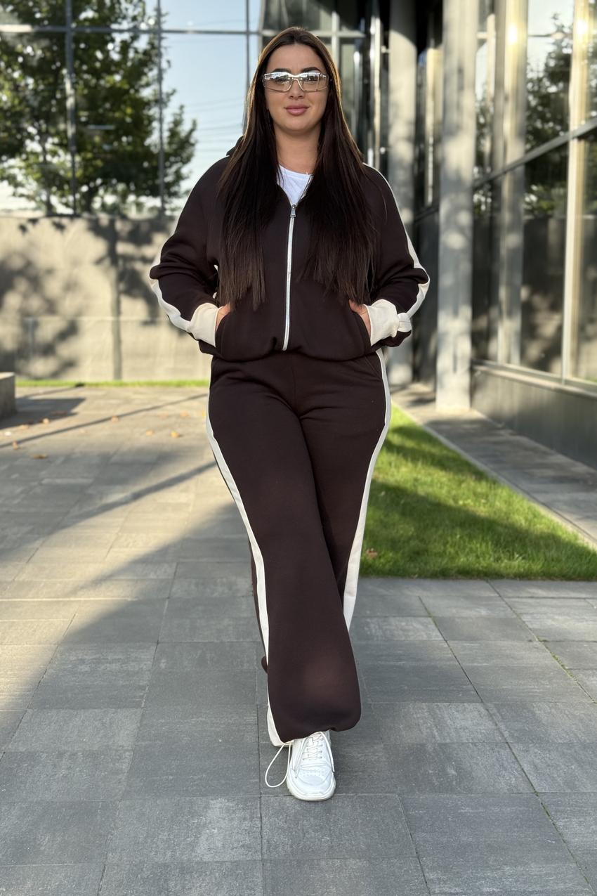 Костюм М207.4 на замке с капюшоном с начесом L Коричневый (1016-1-62)