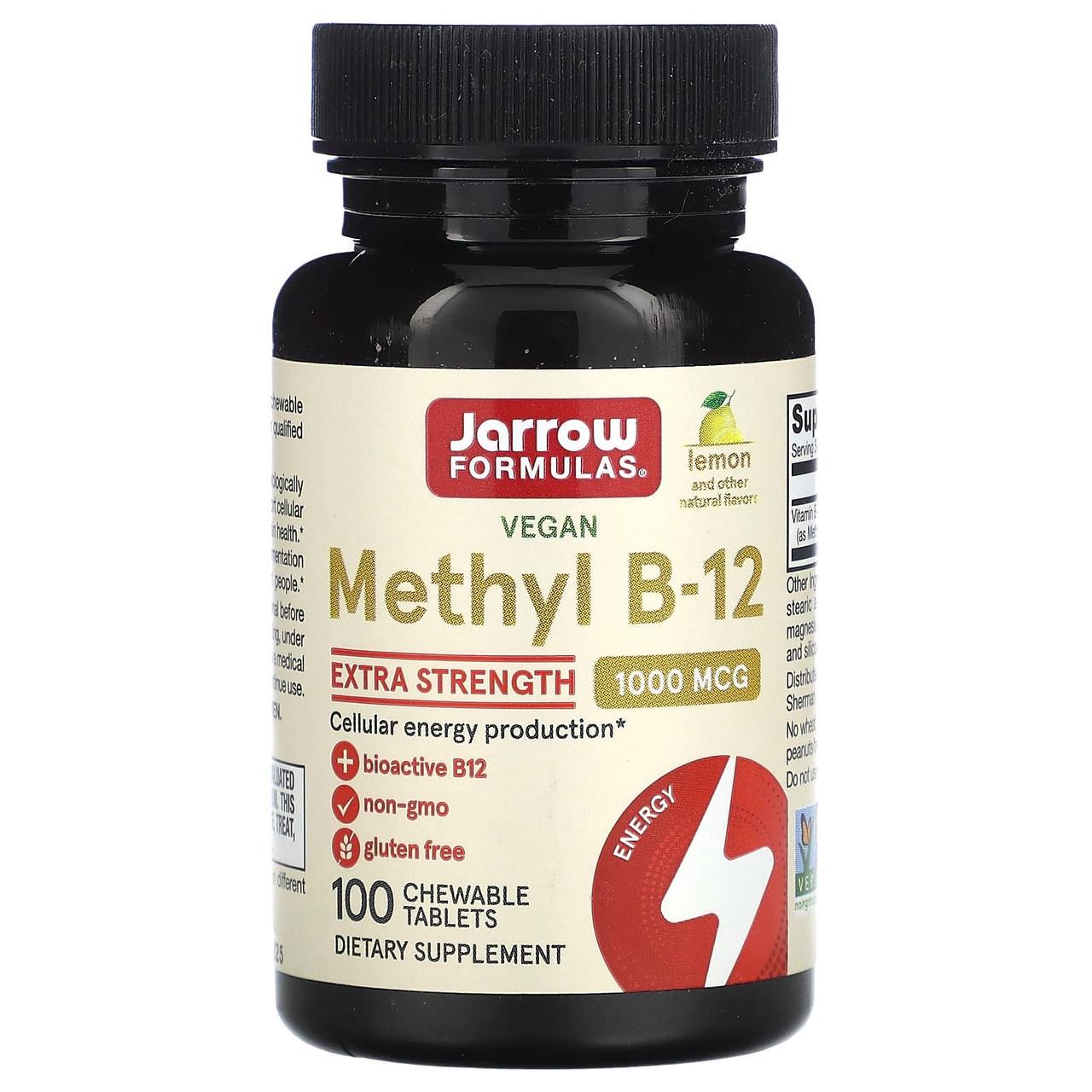 Вітамін B12 Jarrow Formulas Vitamin B-12 метилкобаламін 100 пастилок зі смаком лимона 1000 мкг