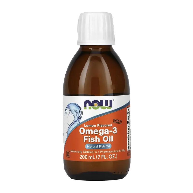 Рыбий жир NOW Omega-3 Fish Oil 200 мл лимон (09252-01)