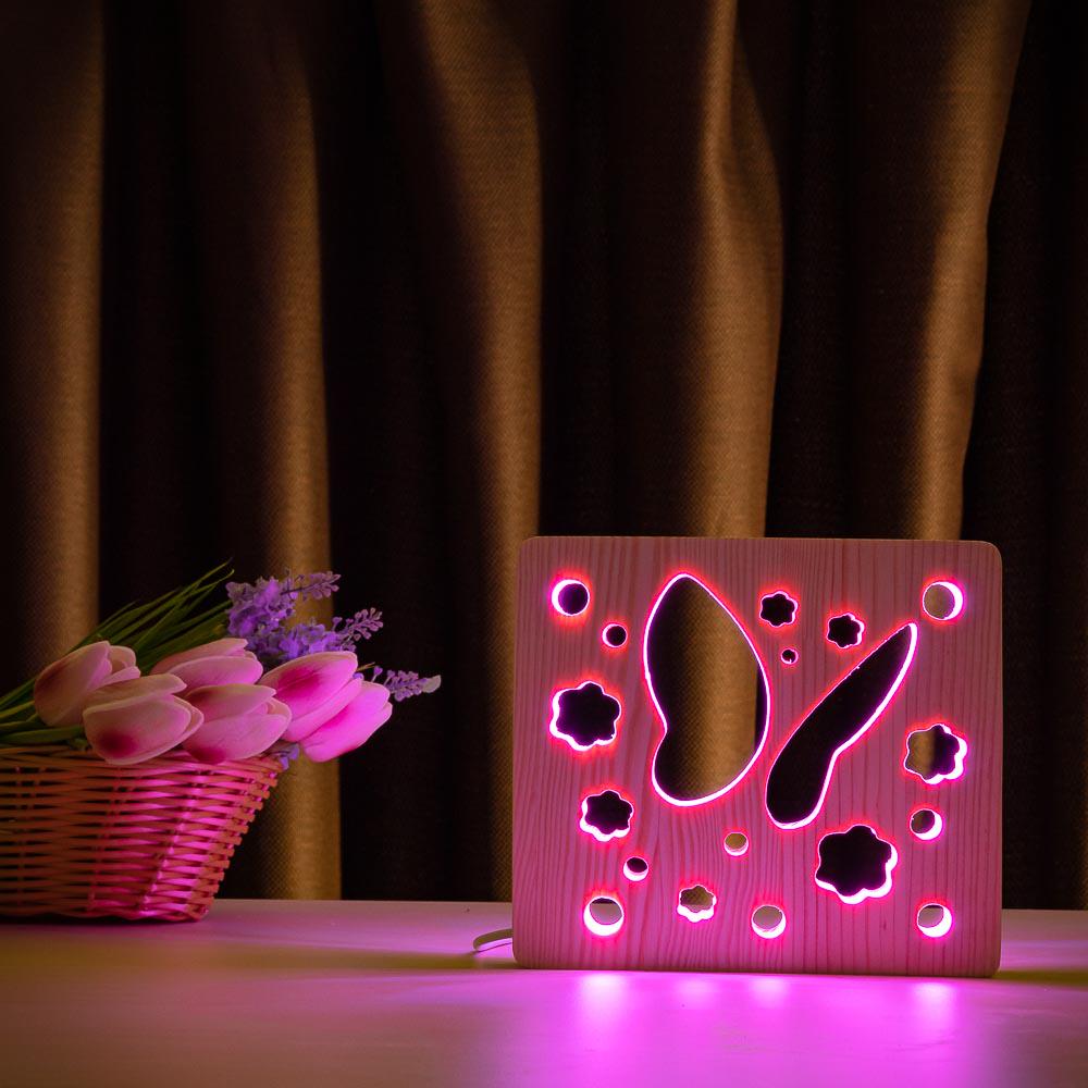 Светильник-ночник ArtEco Light Бабочка из дерева Разноцветный (1020415)