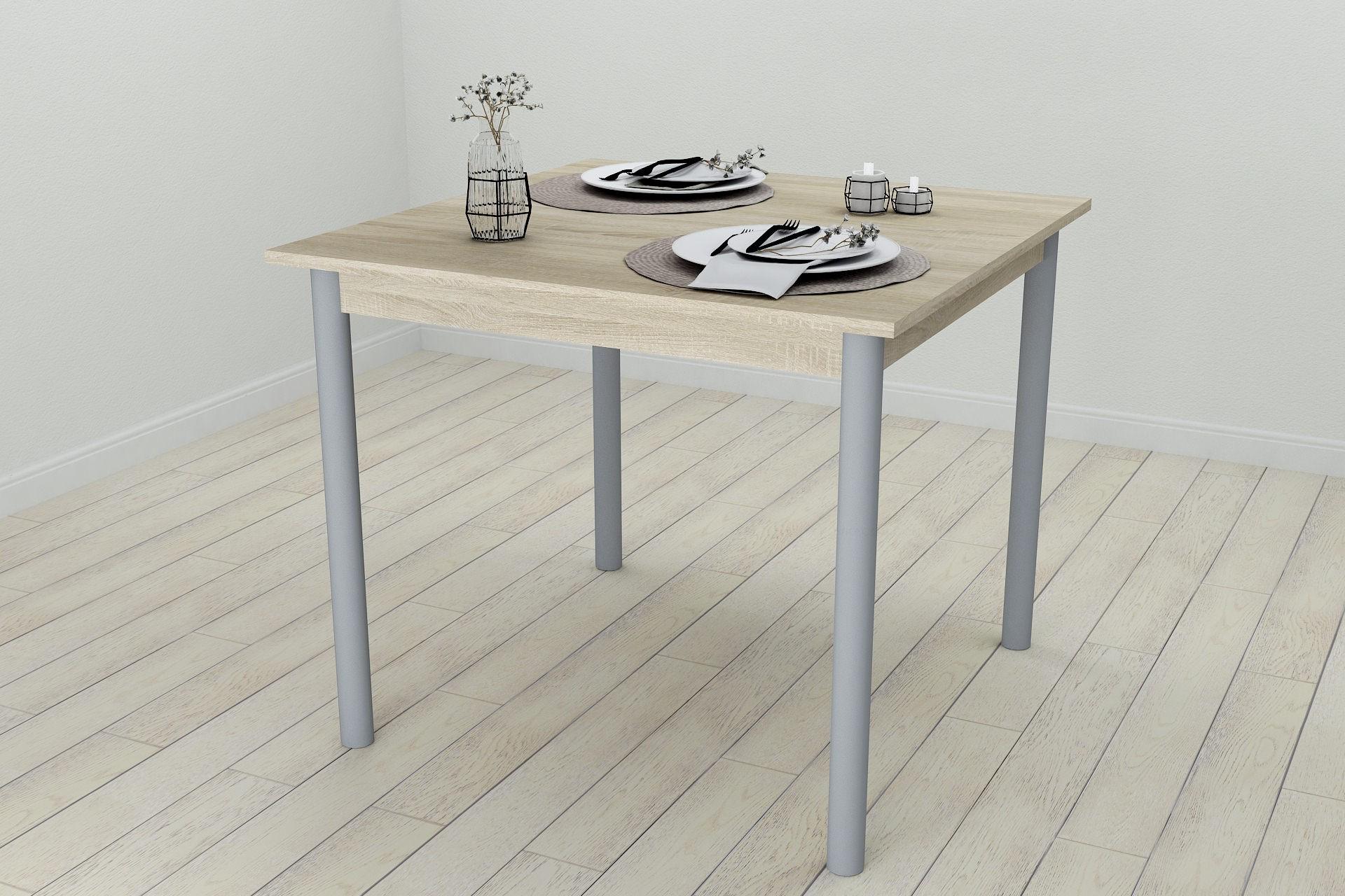 Стол кухонный Ferrum-decor Агата ДСП 16 мм 75x90x90 см Серый/Сонома (FRD-106261)