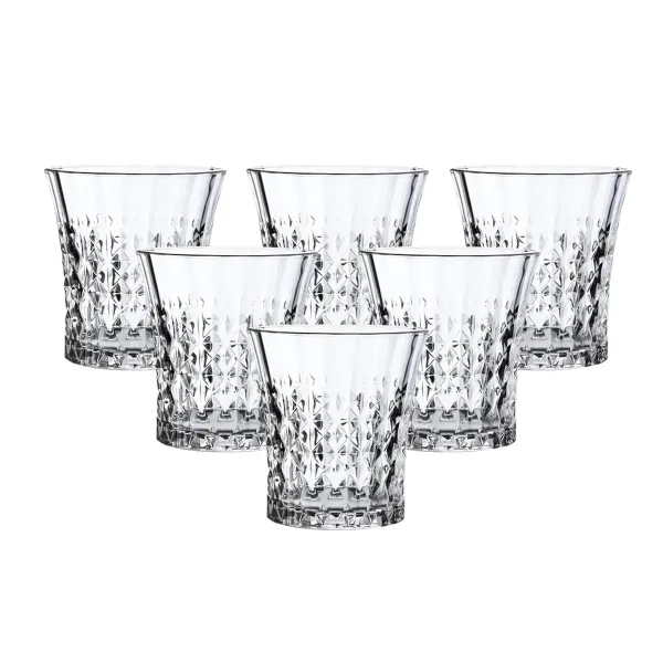 Набір склянок Living Home фігурних під кришталь 6 шт. по 255 мл Прозорий