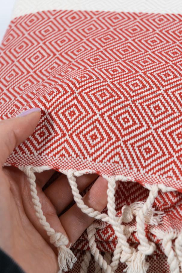 Полотенце пляжное Peshtemal Elmas 100х180 см Красное (26498184) - фото 5