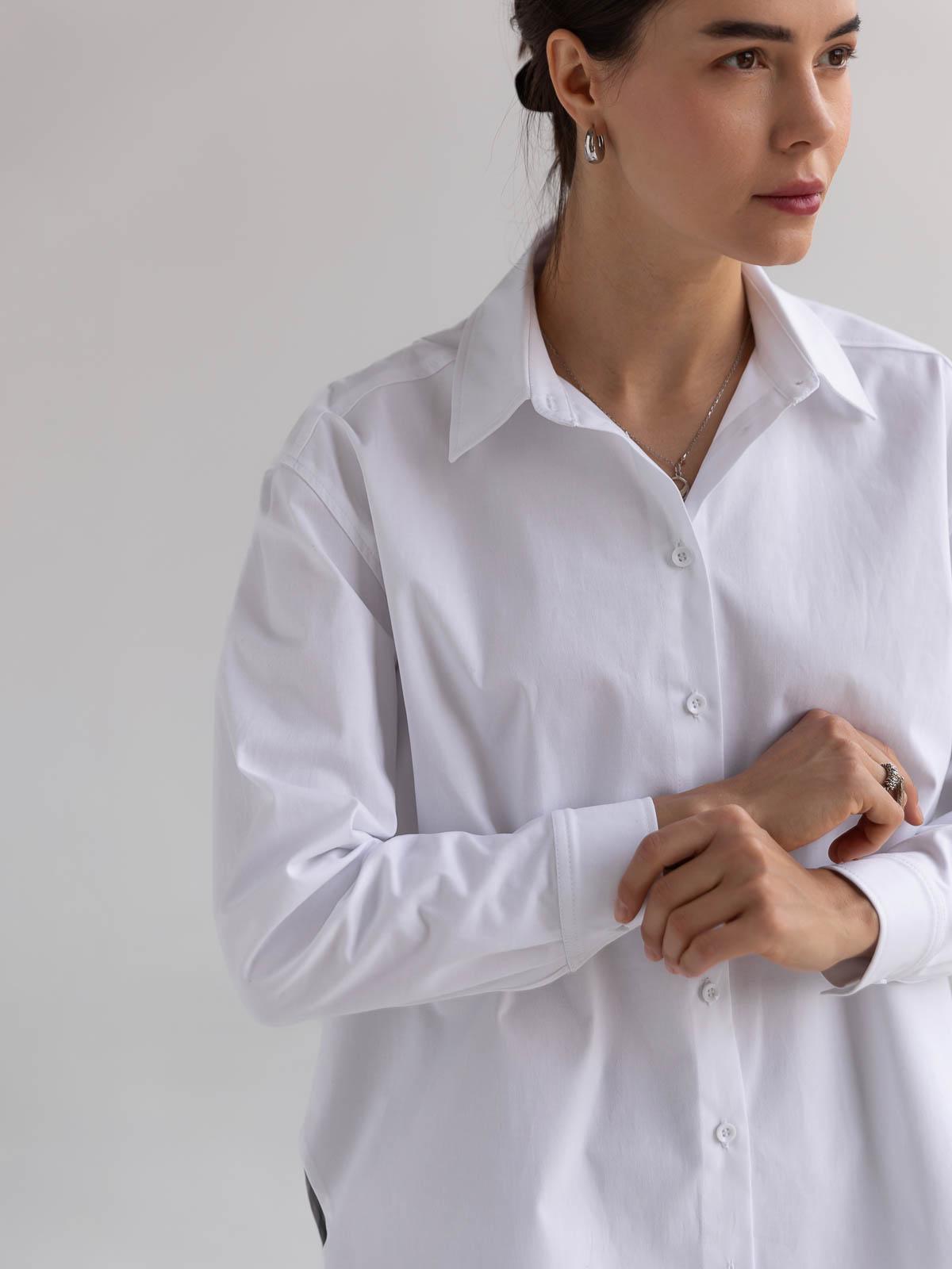 Сорочка жіноча котонова FROMUS XL Білий (9507-1) - фото 4 Сорочка жіноча котонова FROMUS XL Білий (9507-1) - фото 4