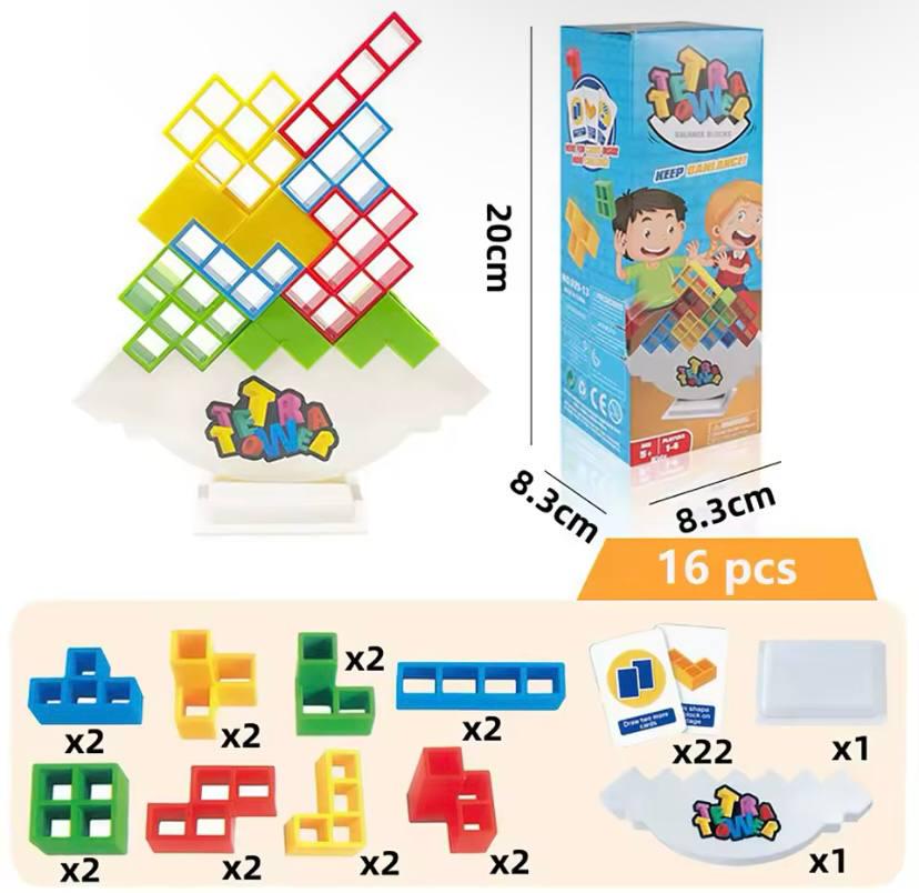 Настольная игра балансирующий тетрис Tetra Tower Башня 16 блоков (320bc64a) - фото 4