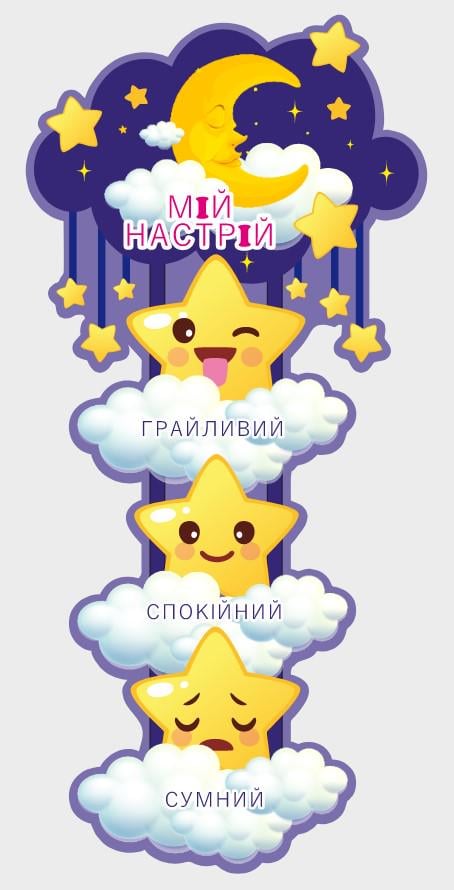 Стенд для дитячого садочка "Мій настрій" із ПВХ 430х920 мм (KN0006)