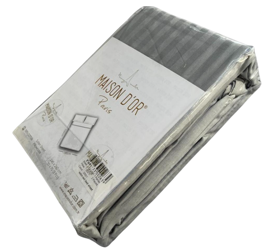 Простынь Maison D'or сатиновая 240x260 см с наволочками 2 шт. 50x70 см Grey (2000022280256)