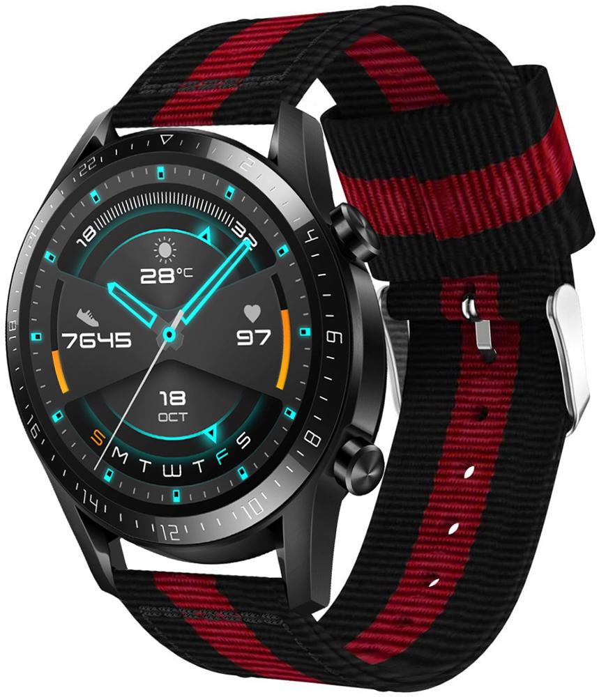 Ремешок тканевый Canvas для Huawei Watch GT Black/Red (19657)