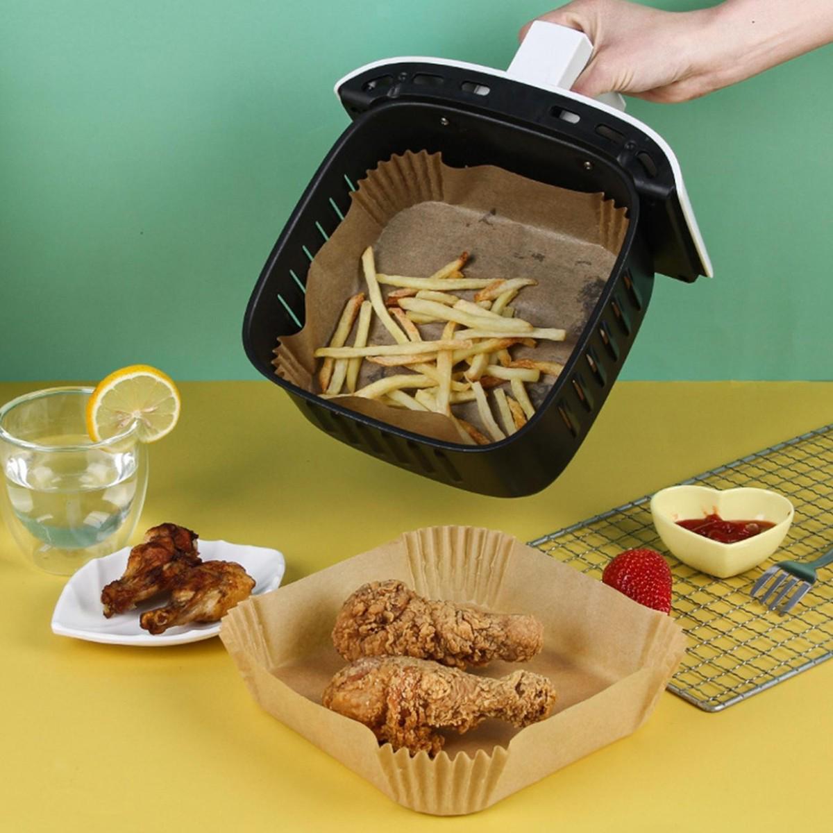 Форма пергаментна для аерогрилю мультипечі Kraft Квадрат Розпилювач для олії 50 шт. 16х4,5 см - фото 7