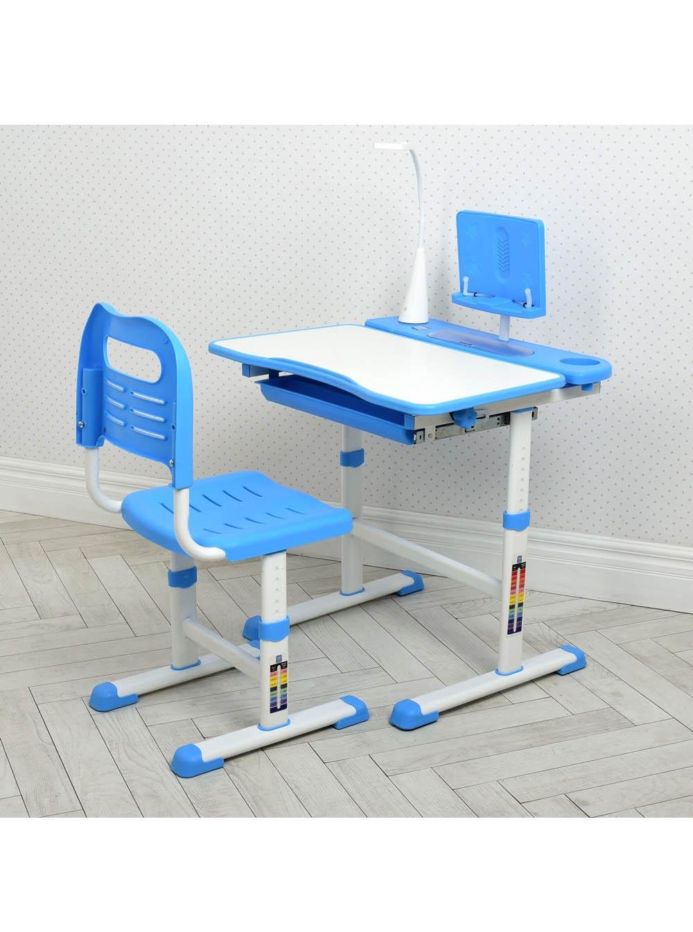 Парта Bambi M 4428-4 с регулируемой высотой встроенной лампой и подставкой для книг Бело-голубой Парта Bambi M 4428-4 с регулируемой высотой встроенной лампой и подставкой для книг Бело-голубой