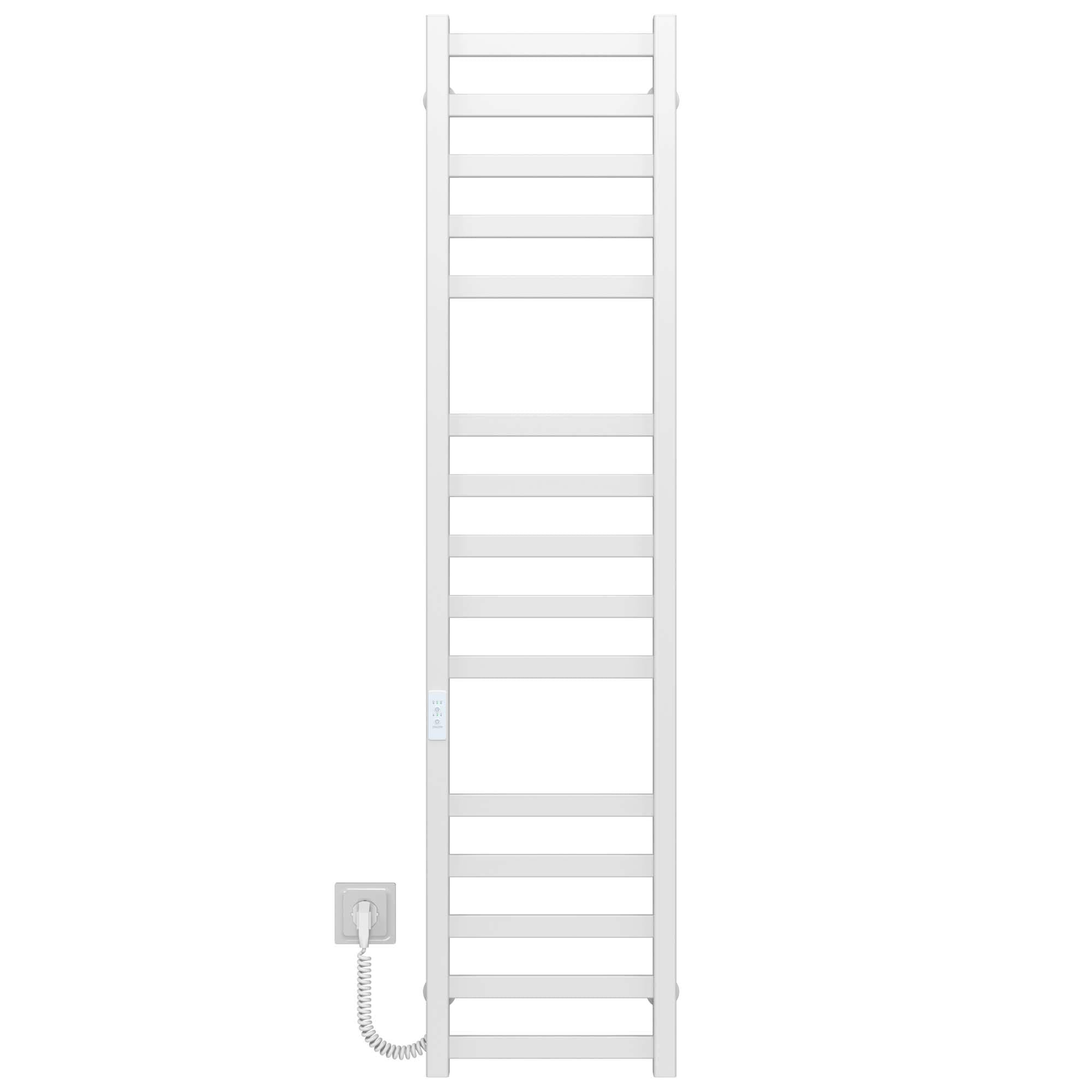 Полотенцесушитель электрический Deffi Avast П15 WD04 левое подключение крашеная сталь 300х1400 мм Белый (B.AV.140.30.15.E.W.L.4)