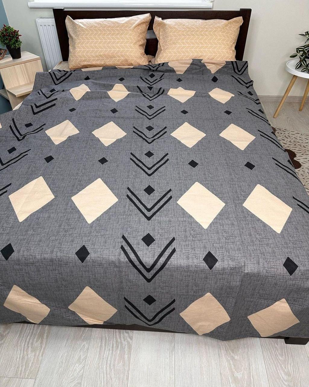 Комплект постельного белья бязь натуральный хлопок ранфорс двуспальный 175х210 см наволочка 50х70/70х70 см 2 шт. Серый (24585215)