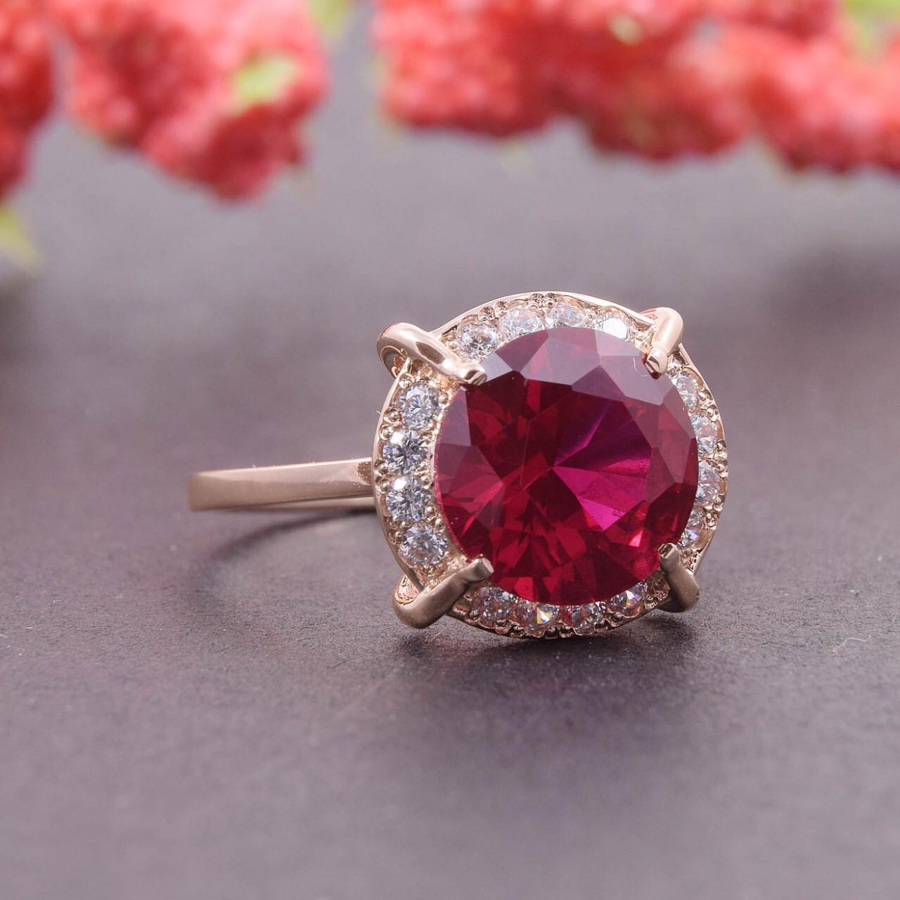 Кільце з жовтого золота з великим рожевим каменем р. 16,5 (2248176312)