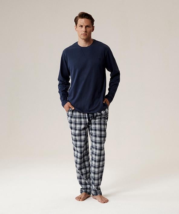 Пижама мужская Atlantic NMP-393 кофта/брюки трикотаж/фланель L Темно-серый/Серый (2802477708) - фото 1 Пижама мужская Atlantic NMP-393 кофта/брюки трикотаж/фланель L Темно-серый/Серый (2802477708) - фото 1