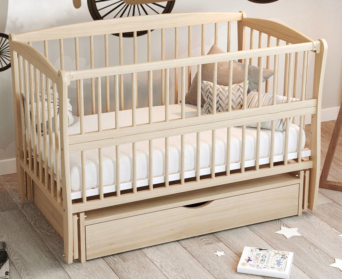 Кроватка-колыбель для новорожденных Элит ящик/маятник/откидная сторона/3 уровня дна Nature (31941674)