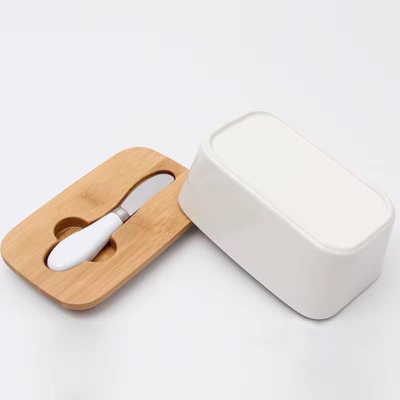 Масленка керамическая для масла с крышкой и ножом 650 мл - фото 3