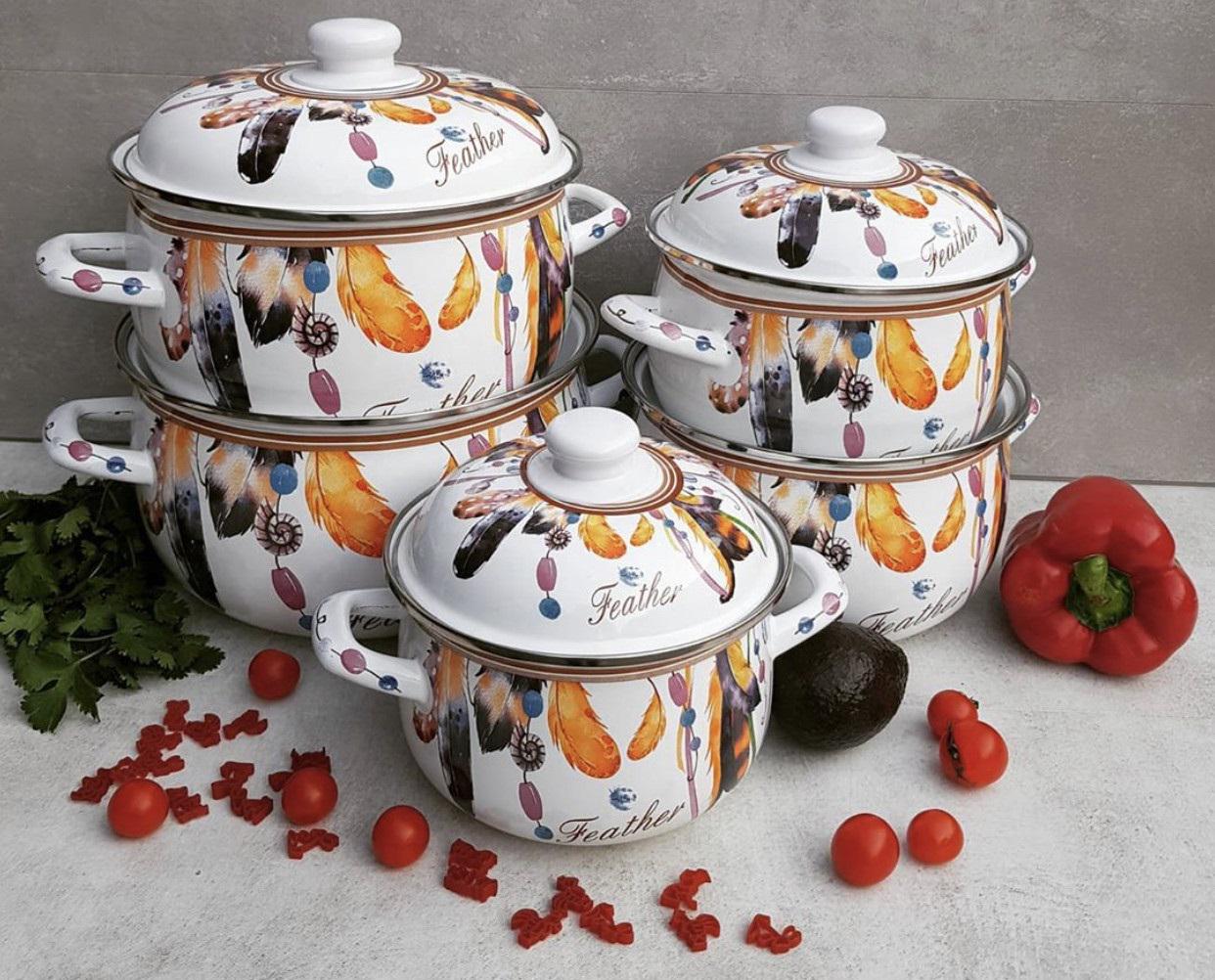 Набор эмалированной посуды 10 пр. (68122-Нов) Набор эмалированной посуды 10 пр. (68122-Нов)